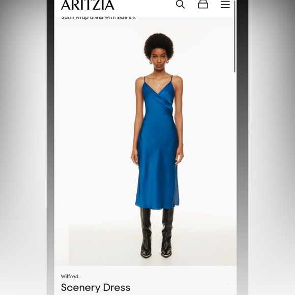 ARITZIA SCENERY DRESS IN ULTRAMARINE BLUE - Picture 2 of 6